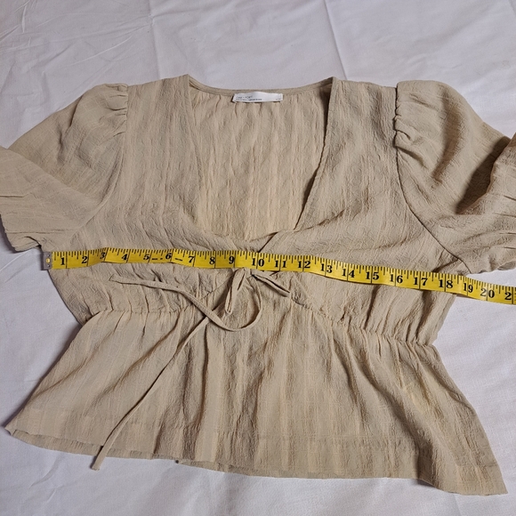 OAK + FORT Tie Front Crop Top  size M - Picture 7 of 8